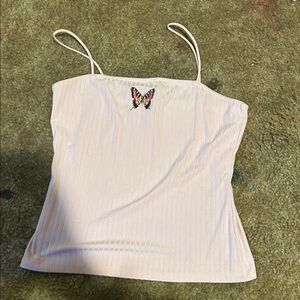 Rue21 Pink Camisole with Butterfly Embroidery